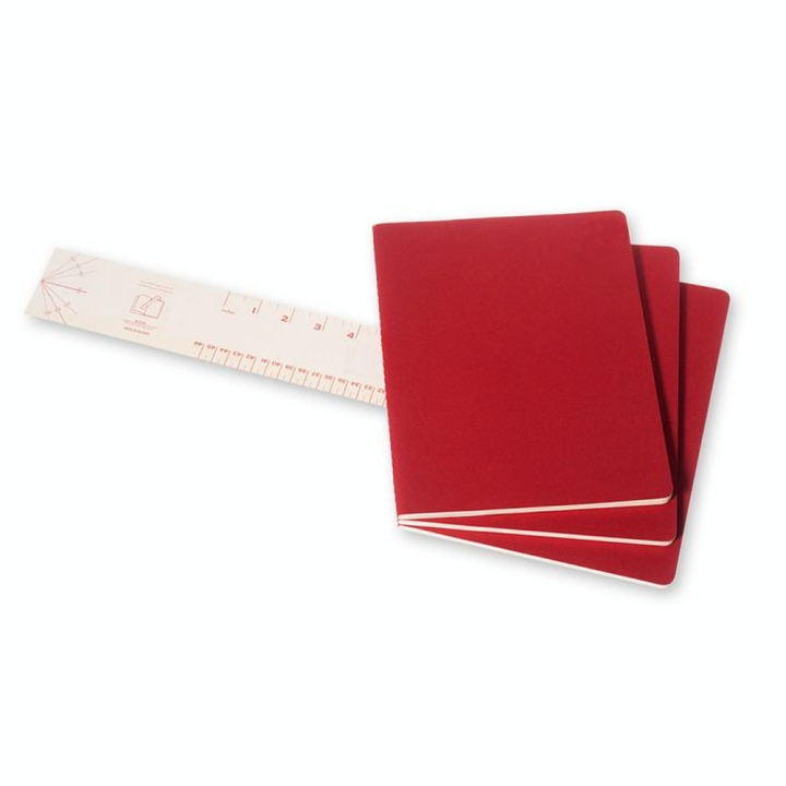 Cahier Pages Blanches 19 x 26 cm Rouge Canneberge Lot de 3 - Moleskine - Rougier et Plé