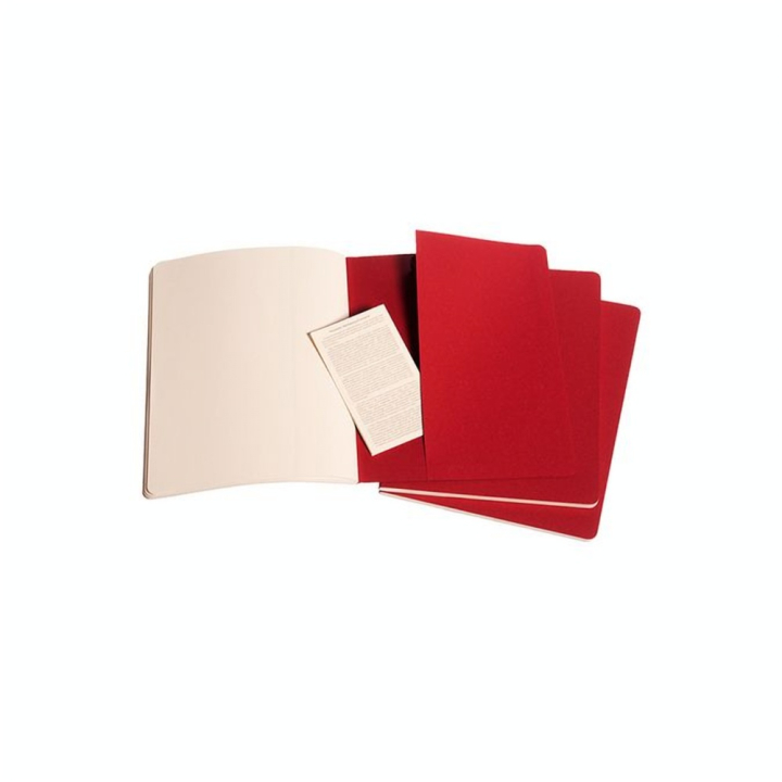 Cahier Pages Blanches 19 x 26 cm Rouge Canneberge Lot de 3 - Moleskine - Rougier et Plé