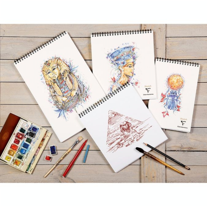 Bloc de Papier Dessin Toutankhâmon 90 g/m² Spiralé - Clairefontaine - Rougier et Plé