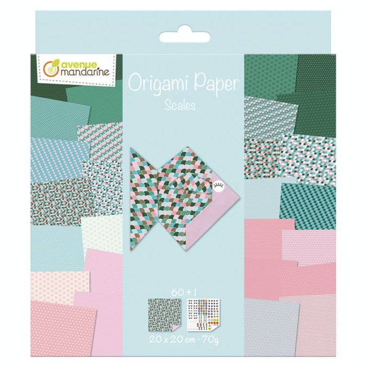 Papier Origami 20 x 20 cm 60 Feuilles Écailles - Avenue Mandarine - Rougier et Plé