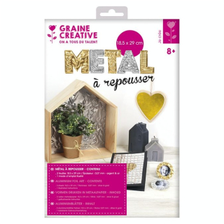 Feuilles de métal à repousser Or et argent x 3 pcs - Graine Créative - Rougier et Plé