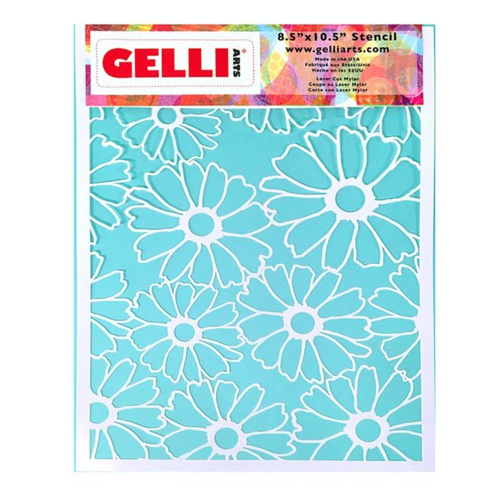 Pochoir Fleurs pour Impression 20.3 x 25.4 cm - Gelli Arts - Rougier et Plé