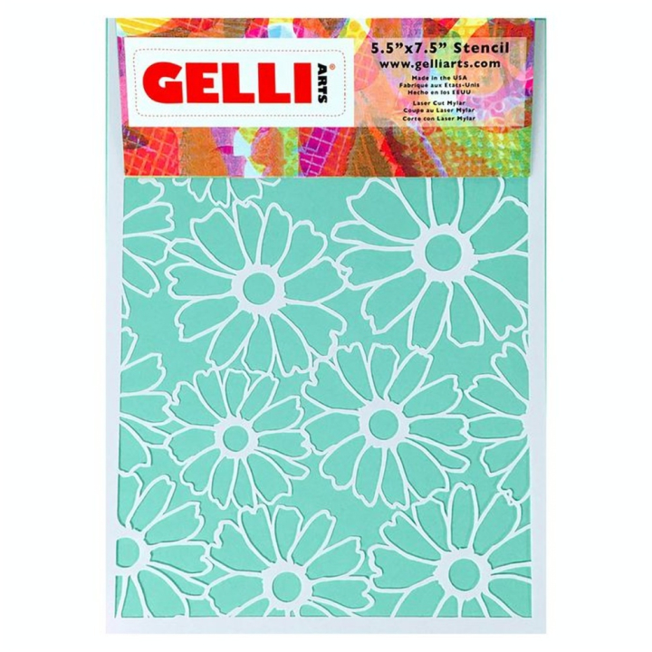 Pochoir Fleurs pour Impression 12.7 x 17.8 cm - Gelli Arts - Rougier et Plé