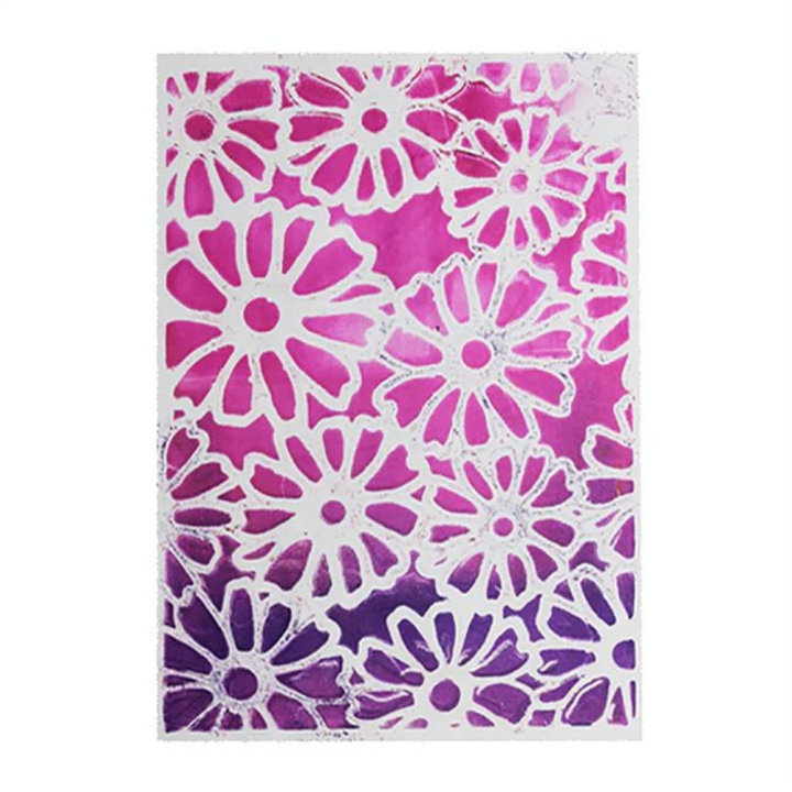 Pochoir Fleurs pour Impression 12.7 x 17.8 cm - Gelli Arts - Rougier et Plé