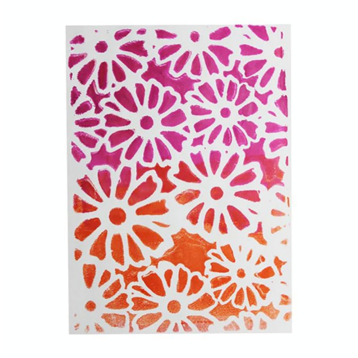 Pochoir Fleurs pour Impression 12.7 x 17.8 cm - Gelli Arts - Rougier et Plé