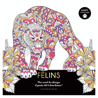 Carnet Happy coloriage Félins - Dessain et Tolra - Rougier et Plé