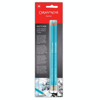 Crayon bleu inactinique Non-Photo 2 pcs - Caran d'Ache - Rougier et Plé