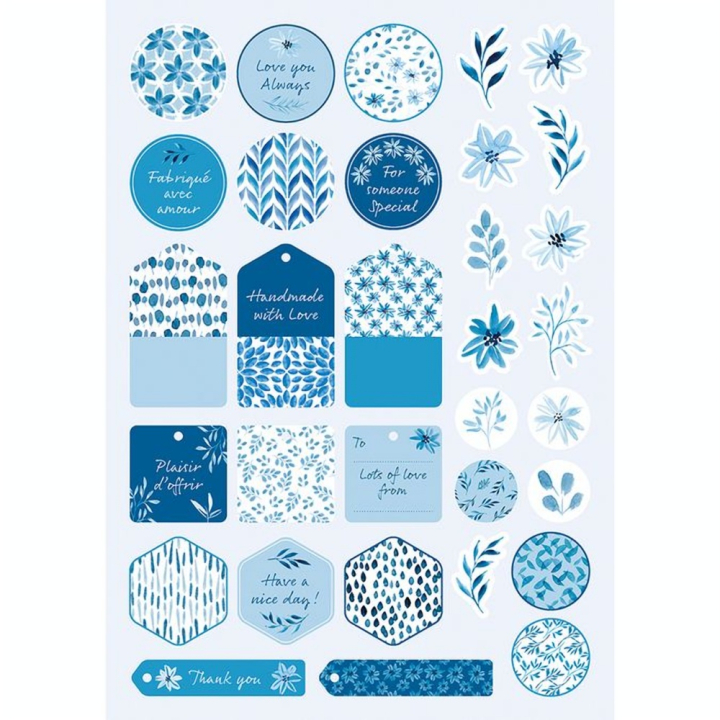 Papier imprimé A4 21 x 29.7 cm Bloc de 20 feuilles Shibori Floral - Clairefontaine - Rougier et Plé