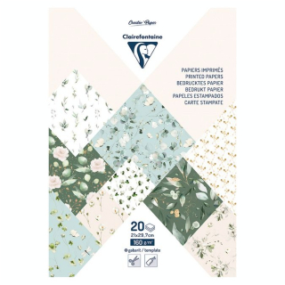 Papier imprimé A4 21 x 29.7 cm Bloc de 20 feuilles Romantique - Clairefontaine - Rougier et Plé