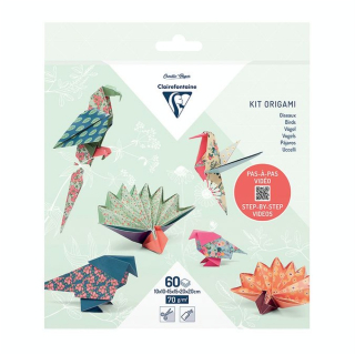 Papier Origami 60 feuilles 3 formats Oiseaux - Clairefontaine - Rougier et Plé
