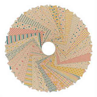 Papier Origami 60 feuilles 15 x 15 cm Krafty Color - Clairefontaine - Rougier et Plé
