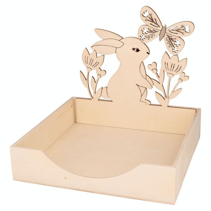 Porte-serviettes en Bois Mariposa 22 x 22 x 20.5 cm Lapin - Artemio - Rougier et Plé