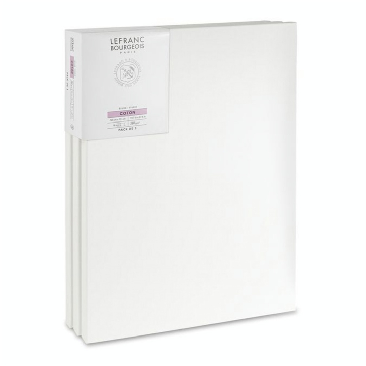 Lot de 3 Châssis Toiles Étude Coton 50 x 70 cm - Lefranc Bourgeois - Rougier et Plé