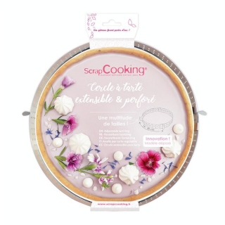 Cercle à Tarte Extensible Perforé Inox 16 à 30  cm - ScrapCooking - Rougier et Plé