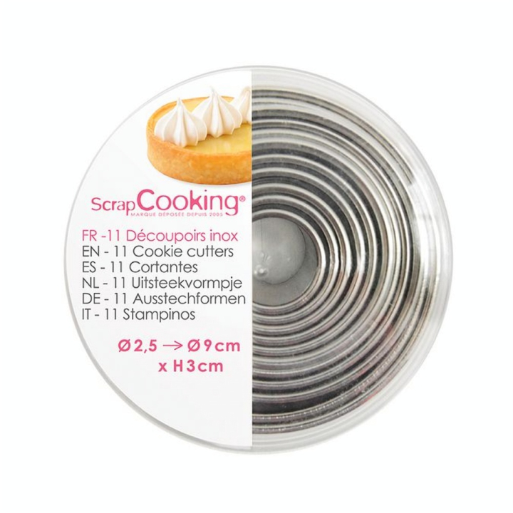 Emporte-Pièces Ronds Inox 11 pcs - ScrapCooking - Rougier et Plé