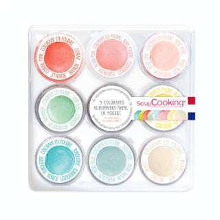 Colorant Alimentaire en Poudre 9 pcs Pastel - ScrapCooking - Rougier et Plé