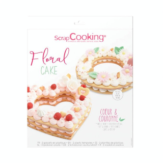 Gabarit Floral Cake Cœur & Couronne - ScrapCooking - Rougier et Plé