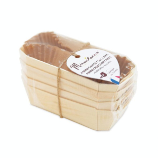 Mini-Moules à Cakes en Bois 4 pcs 12 cm  + 8 Caissettes - Mirontaine - Rougier et Plé