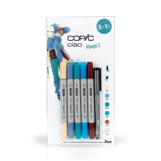 Marqueur Ciao Manga set 2 - 5 feutres + multiliner - Copic - Rougier et Plé