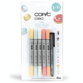 Marqueur Ciao set Pastel - 5 feutres + multiliner - Copic - Rougier et Plé