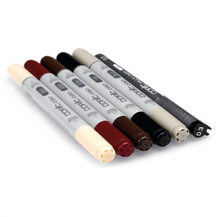 Marqueur Ciao Portrait set 2 - 5 feutres + multiliner - Copic - Rougier et Plé