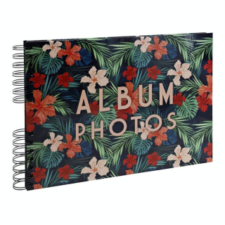 Album Photo à Spirales 50 pages noires 32 x 22 cm Tropical Fleur - Exacompta - Rougier et Plé