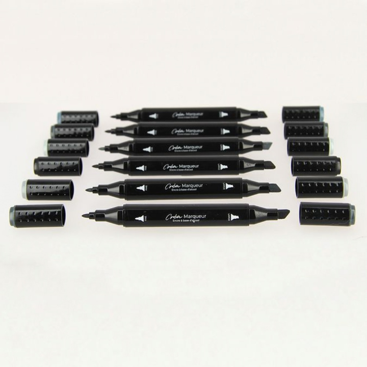 Feutre Créamarker Set Gris 6 pcs - Créa - Rougier et Plé