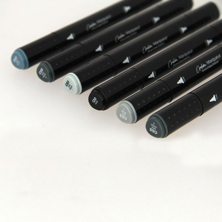 Feutre Créamarker Set Gris 6 pcs - Créa - Rougier et Plé