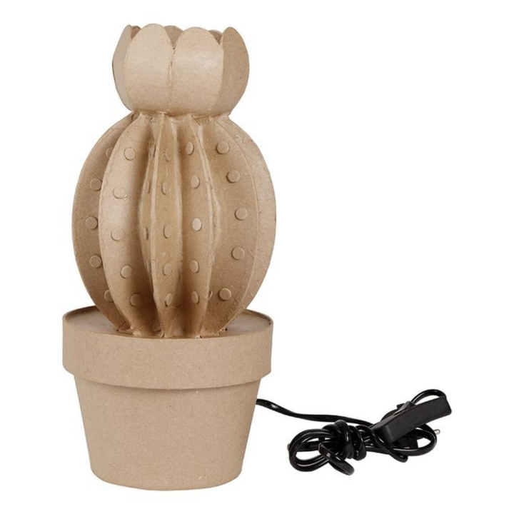 Lampe en papier mâché Cactus - Décopatch - Rougier et Plé