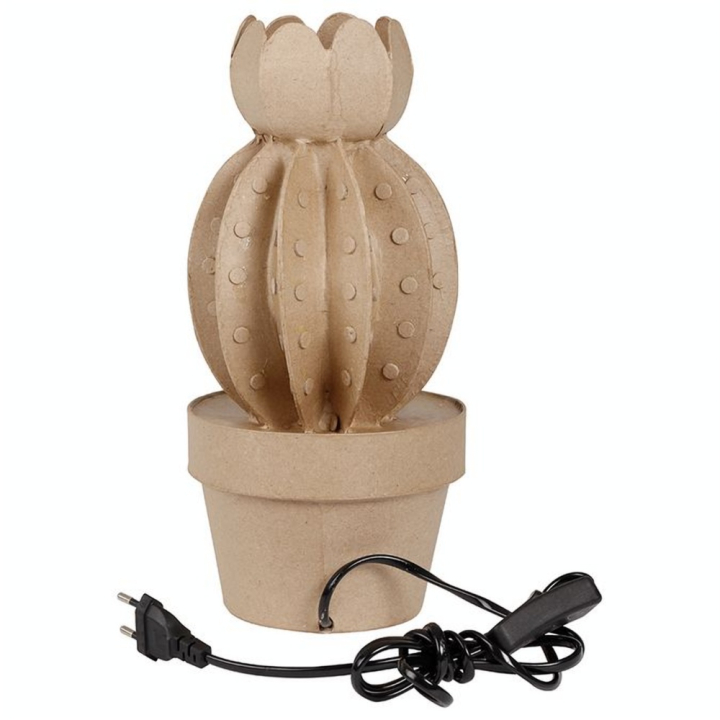 Lampe en papier mâché Cactus - Décopatch - Rougier et Plé