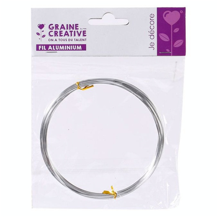 Fil aluminium Ø 1,5 mm 5 m Argent - Graine Créative - Rougier et Plé