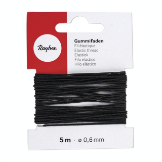 Fil Élastique ø 0.6 mm x 5 m Noir - Rayher - Rougier et Plé