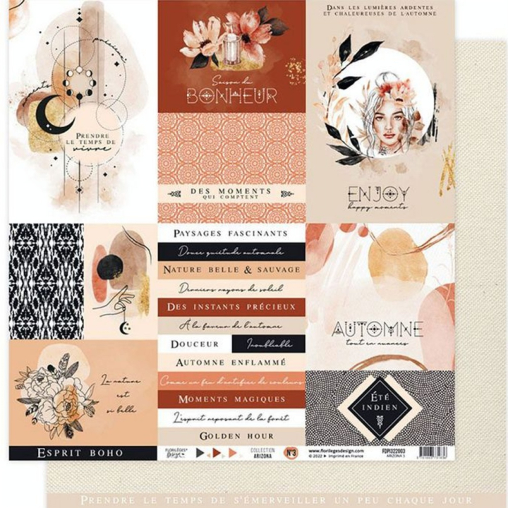 Papier à motifs set Arizona 8 pcs - Florilèges Design - Rougier et Plé