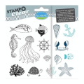 Tampon Stampo Clear Poissons 15 pcs - Aladine - Rougier et Plé