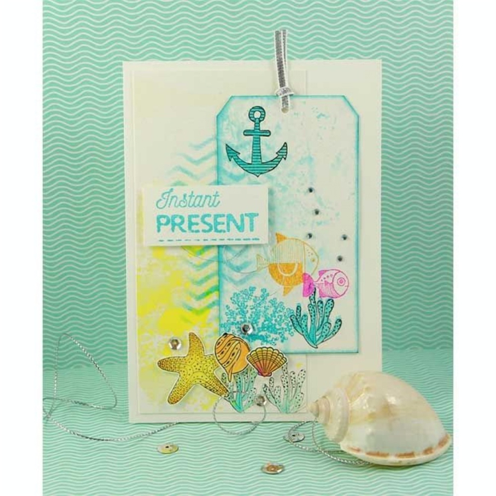 Tampon Stampo Clear Poissons 15 pcs - Aladine - Rougier et Plé