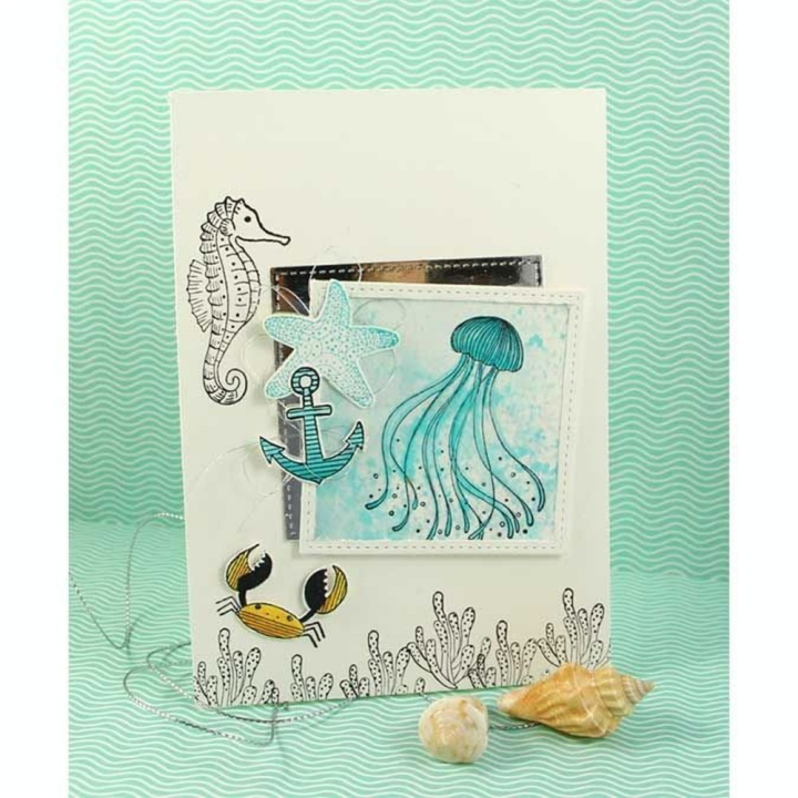 Tampon Stampo Clear Poissons 15 pcs - Aladine - Rougier et Plé