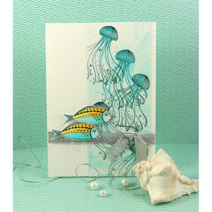Tampon Stampo Clear Poissons 15 pcs - Aladine - Rougier et Plé