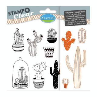Tampon Stampo Clear Cactus 11 pcs - Aladine - Rougier et Plé