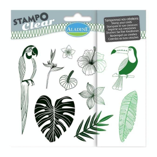 Tampon Stampo Clear Jungle 10 pcs - Aladine - Rougier et Plé