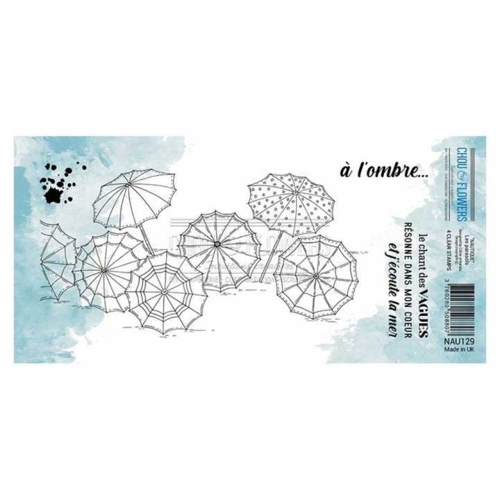 Tampon transparent 10 x 21 cm Les Parasols 4 pcs - Chou & Flowers - Rougier et Plé