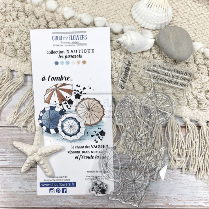 Tampon transparent 10 x 21 cm Les Parasols 4 pcs - Chou & Flowers - Rougier et Plé
