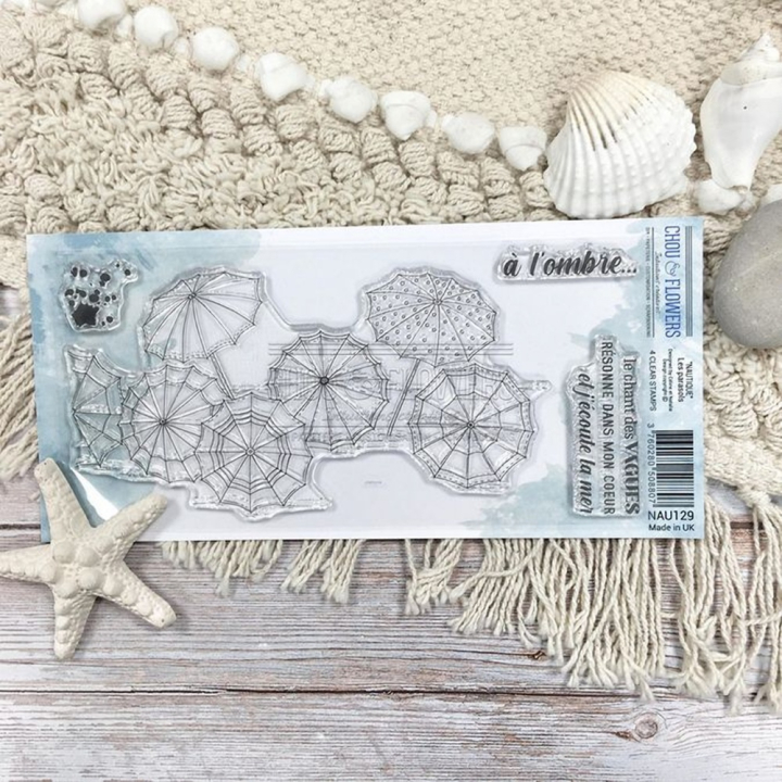 Tampon transparent 10 x 21 cm Les Parasols 4 pcs - Chou & Flowers - Rougier et Plé