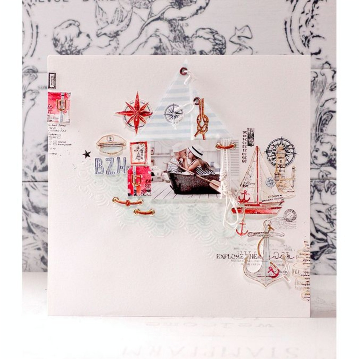 Tampon transparent 10 x 21 cm Navigation 12 pcs - Chou & Flowers - Rougier et Plé