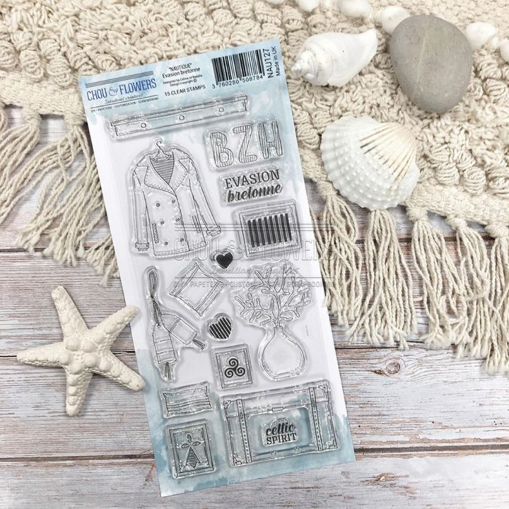 Tampon transparent 10 x 21 cm Évasion Bretonne 15 pcs - Chou & Flowers - Rougier et Plé