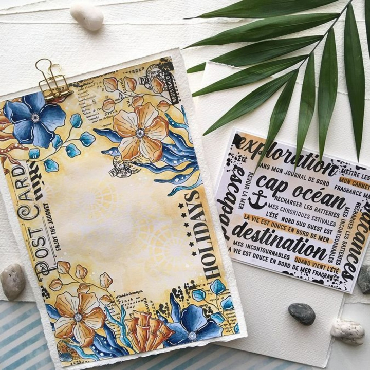 Tampon transparent A6 10 x 15 cm Post Card 10 pcs - Chou & Flowers - Rougier et Plé