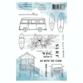 Tampon transparent A5 15 x 21 cm Surf 13 pcs - Chou & Flowers - Rougier et Plé