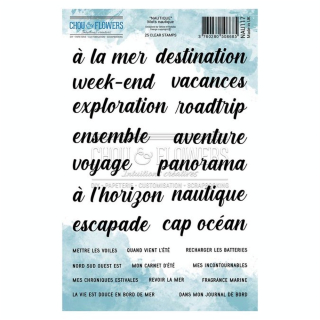 Tampon transparent A5 15 x 21 cm Mots Nautique 25 pcs - Chou & Flowers - Rougier et Plé