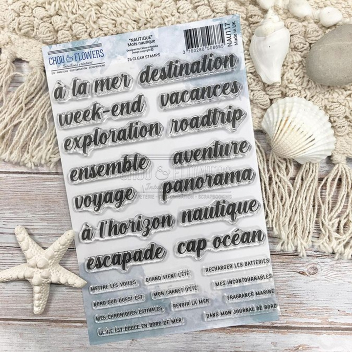 Tampon transparent A5 15 x 21 cm Mots Nautique 25 pcs - Chou & Flowers - Rougier et Plé