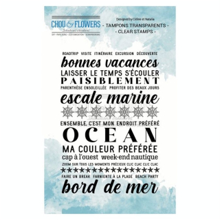 Tampon transparent A7 7.5 x 10.5 cm Texte Bonnes vacances 1 pc - Chou & Flowers - Rougier et Plé
