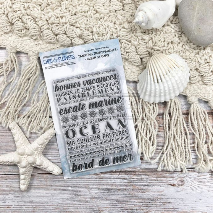 Tampon transparent A7 7.5 x 10.5 cm Texte Bonnes vacances 1 pc - Chou & Flowers - Rougier et Plé
